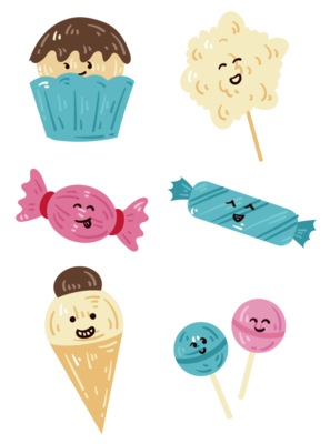 甜蜜靈感 免費(fèi)獲取可愛手繪糖果AI素材，為你的茶葉設(shè)計(jì)增添童趣